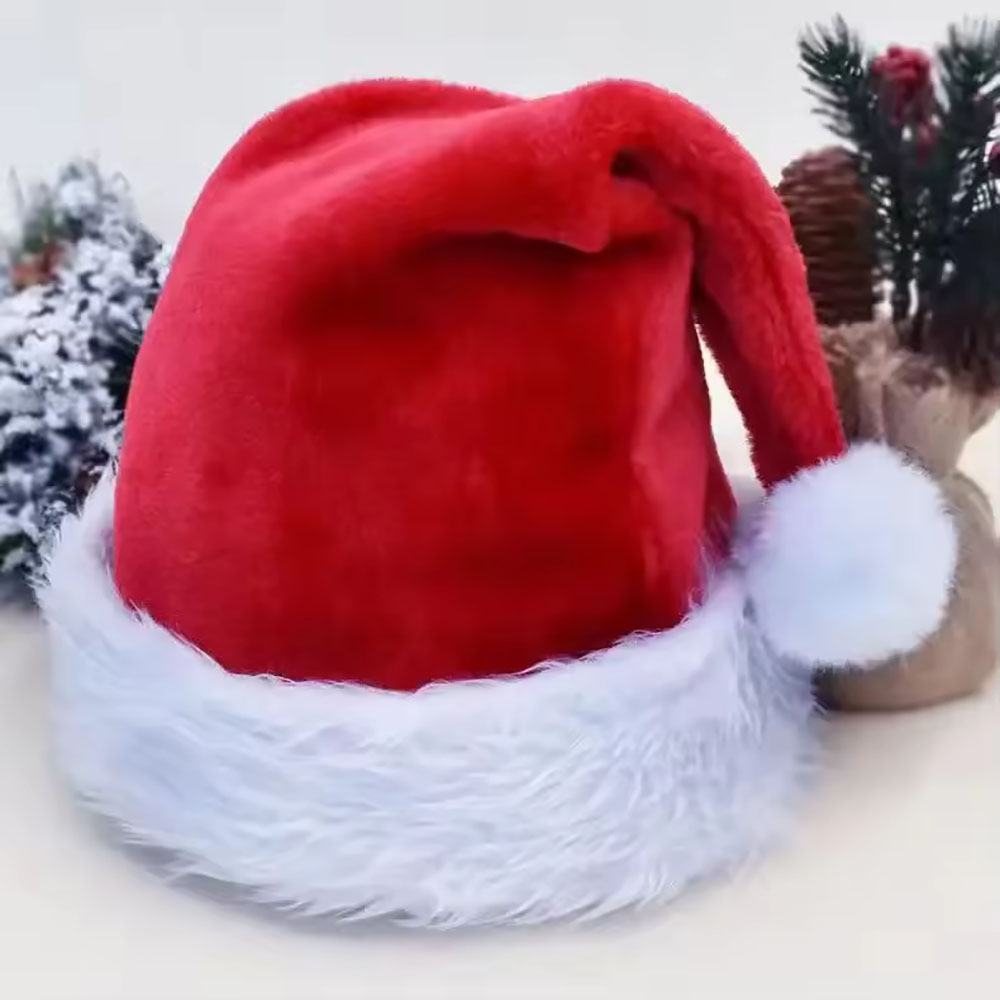 Santa Hat Plush - New Christmas Hat Adults Children Ball
