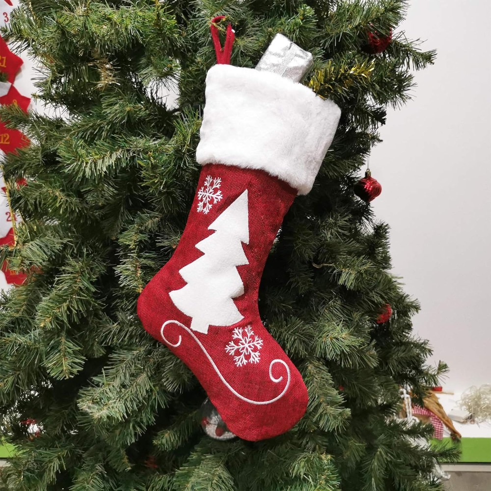 2-4 Pcs Large Burlap Christmas - огляд і ціна Christmas Stocking Hanging