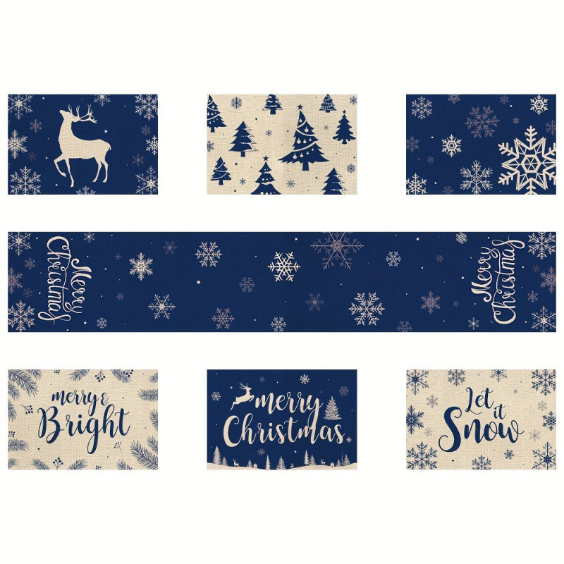 7-Piece Christmas Placemat and - огляд і ціна Christmas Table Runner