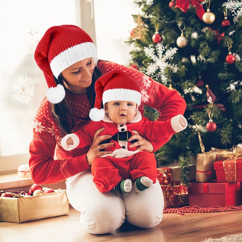 1PC Red Christmas Hat For Kids - огляд і ціна Santa Hat Plush