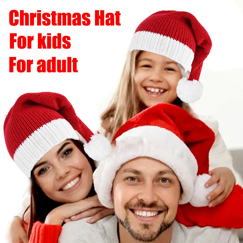 1PC Red Christmas Hat For Kids - огляд і ціна Santa Hat Plush