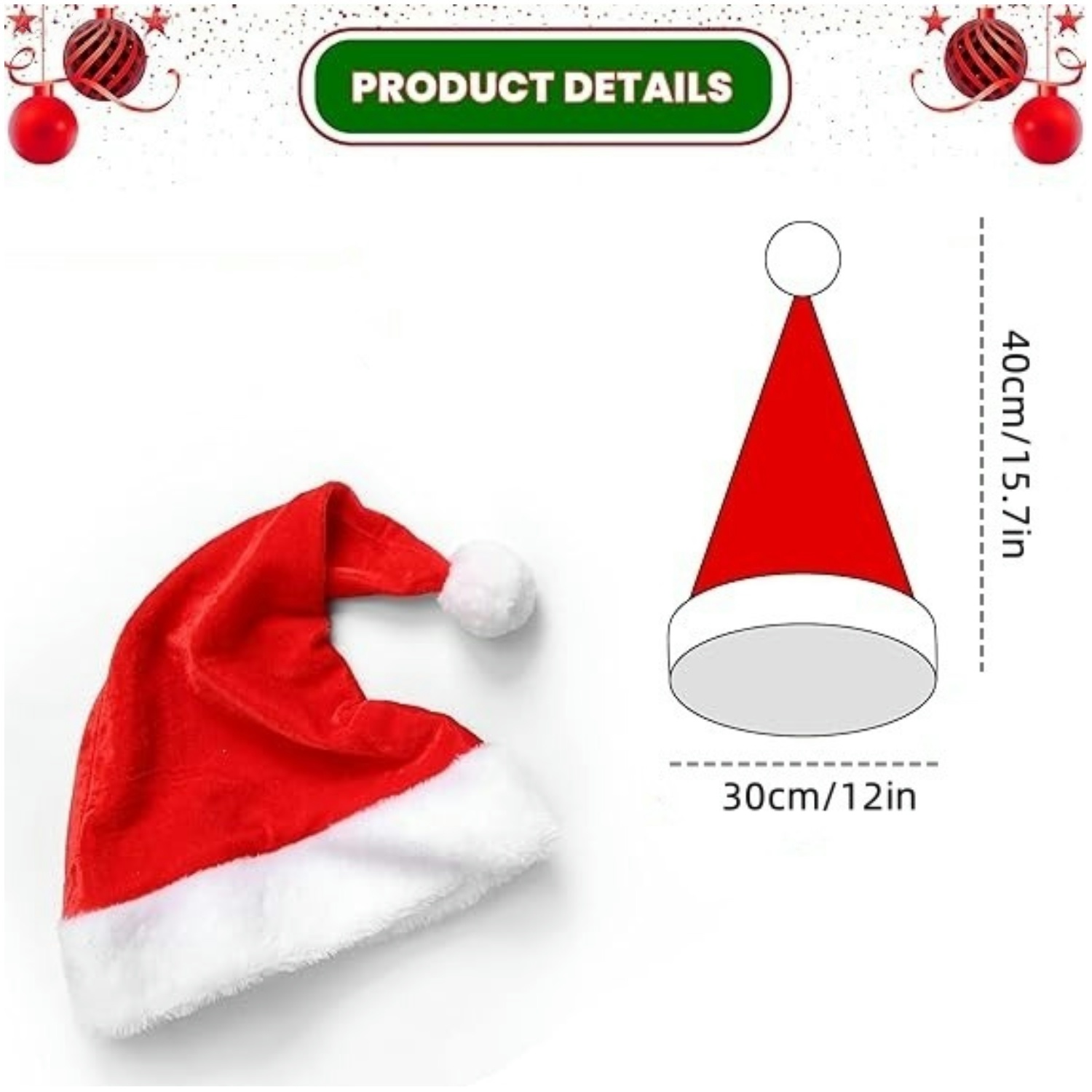 Fluffy Red Santa Hats Set with - огляд і ціна Santa Hat Plush