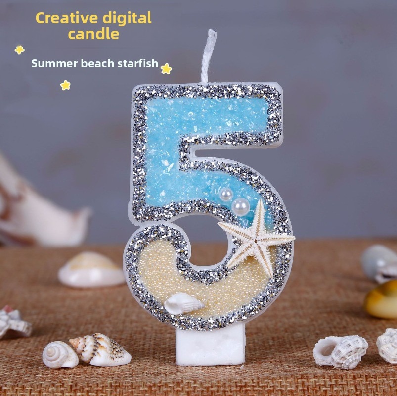 Beach Starfish Number Birthday - огляд і ціна Holiday Candle Set