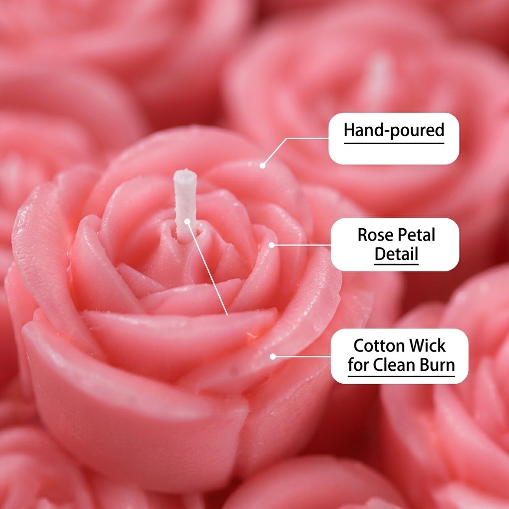 6-Piece Set of Rose-Shaped Soy - огляд і ціна Holiday Candle Set