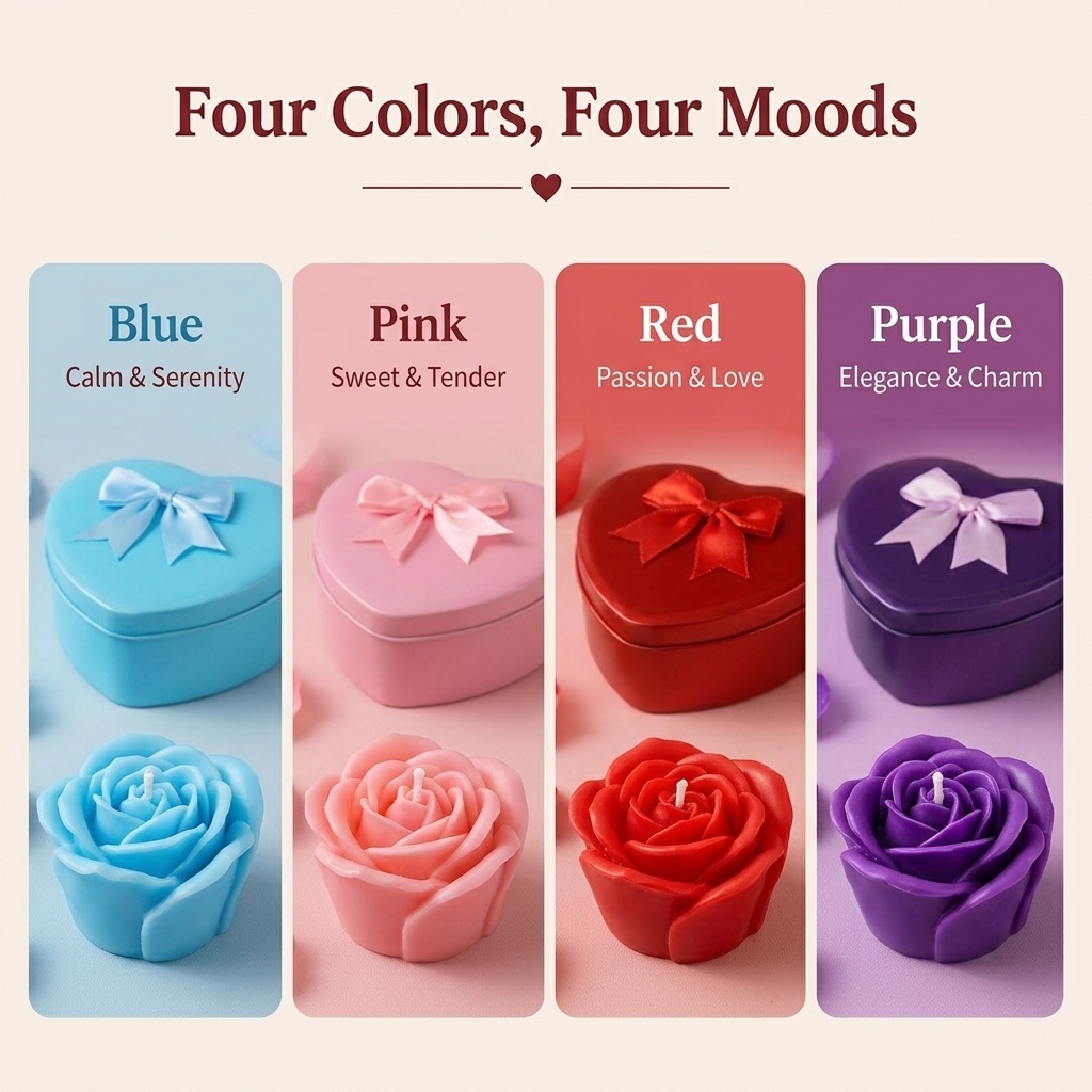 6-Piece Set of Rose-Shaped Soy - огляд і ціна Holiday Candle Set