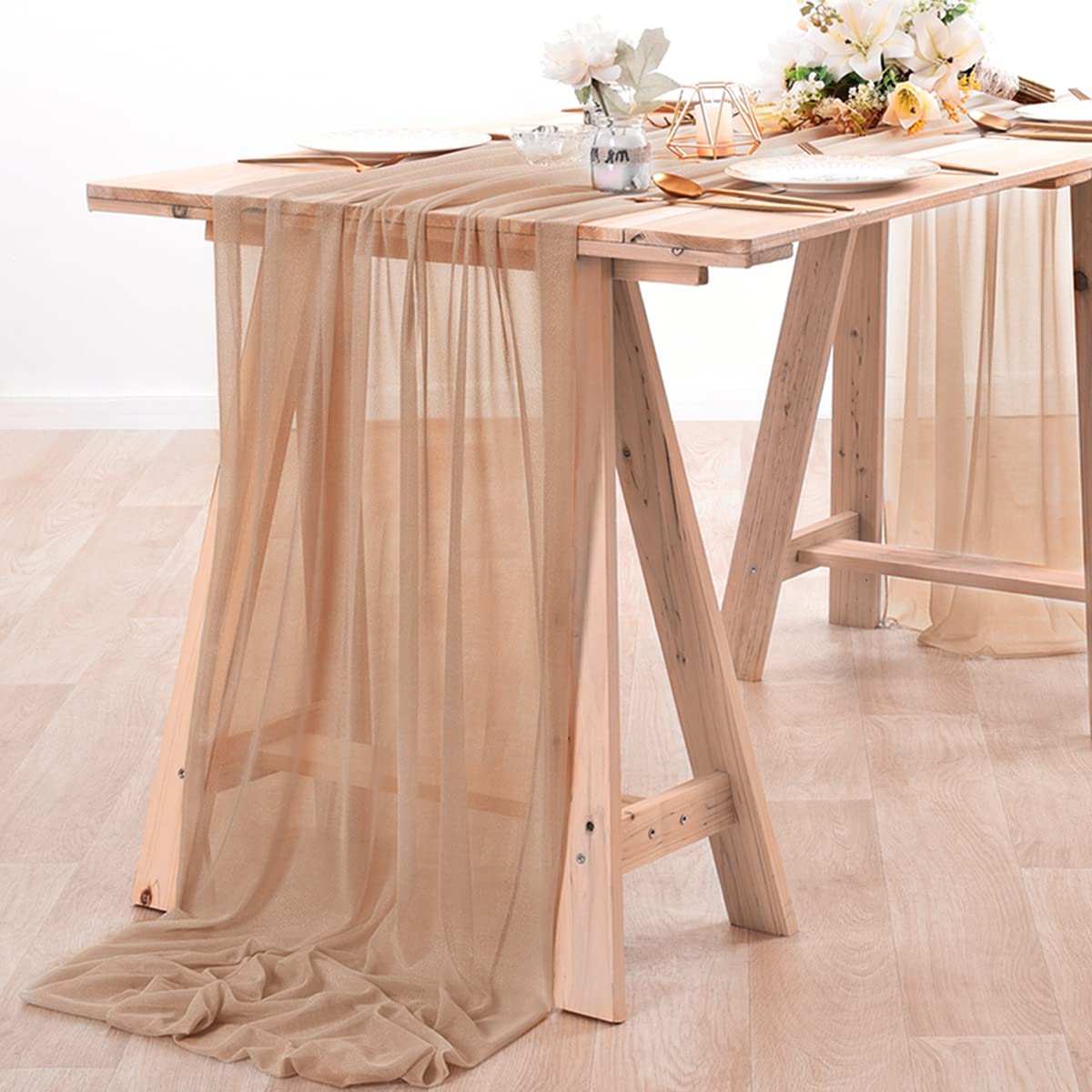 Chiffon Table Runner Nude Shee - огляд і ціна Christmas Table Runner
