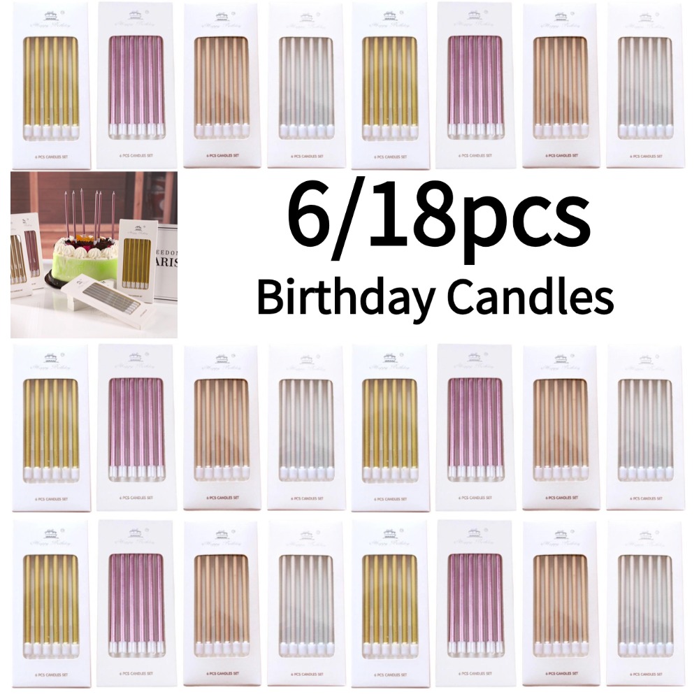 6/18pcs Metal Gold Silver Birt - огляд і ціна Holiday Candle Set