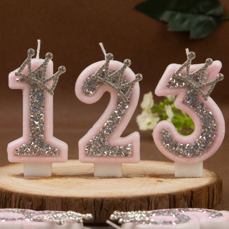 Digital Candles 0-9 Pink Silve - огляд і ціна Holiday Candle Set