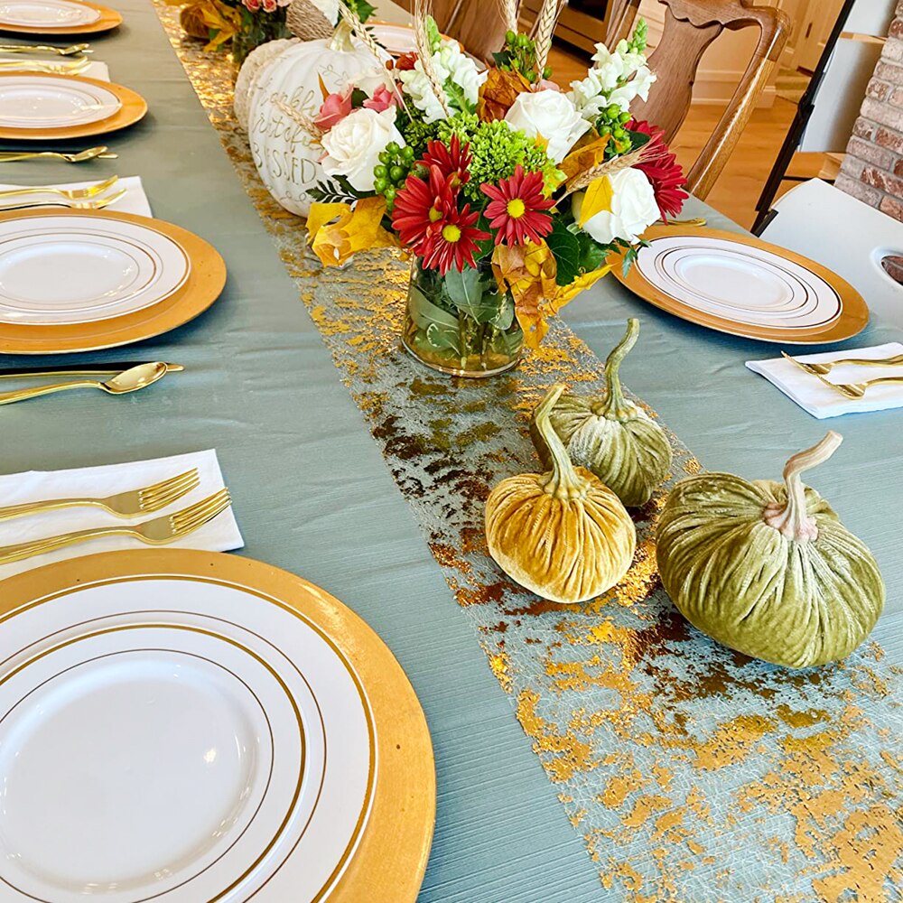 Sparkle Metallic Gold Thin Tab - огляд і ціна Christmas Table Runner