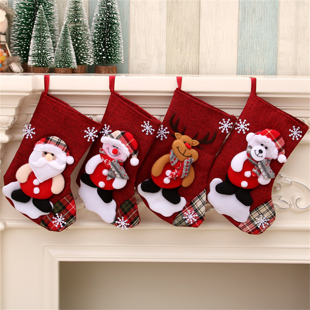 Linen Christmas Stockings Gift - огляд і ціна Christmas Stocking Hanging