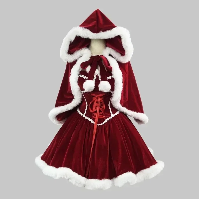 New Year Red Dress Cloak Cospl - огляд і ціна Elf Costume Christmas