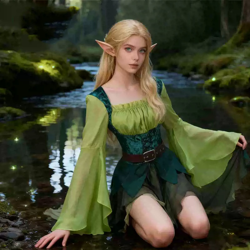 Women's Elf Medieval Green Fai - огляд і ціна Elf Costume Christmas